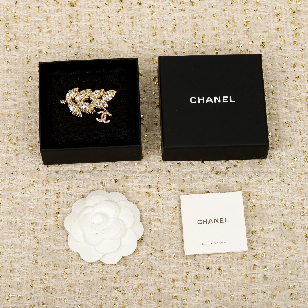 Chanel Vintage Collection Wheat Ear Rhinestone Brooches
