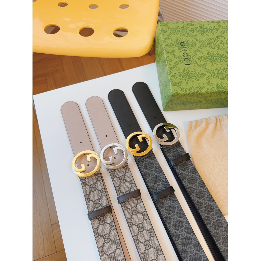Gucci Classic Printed Cowhide Stainless Steel Belt 38MM - Ultra-Collection - Image 2