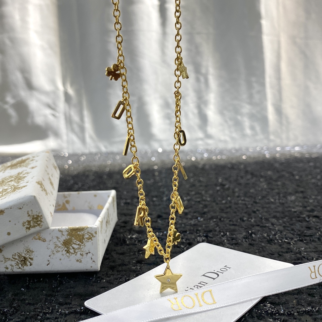 Dior Jewelry Necklace letter tassel necklace - PONI - Image 4