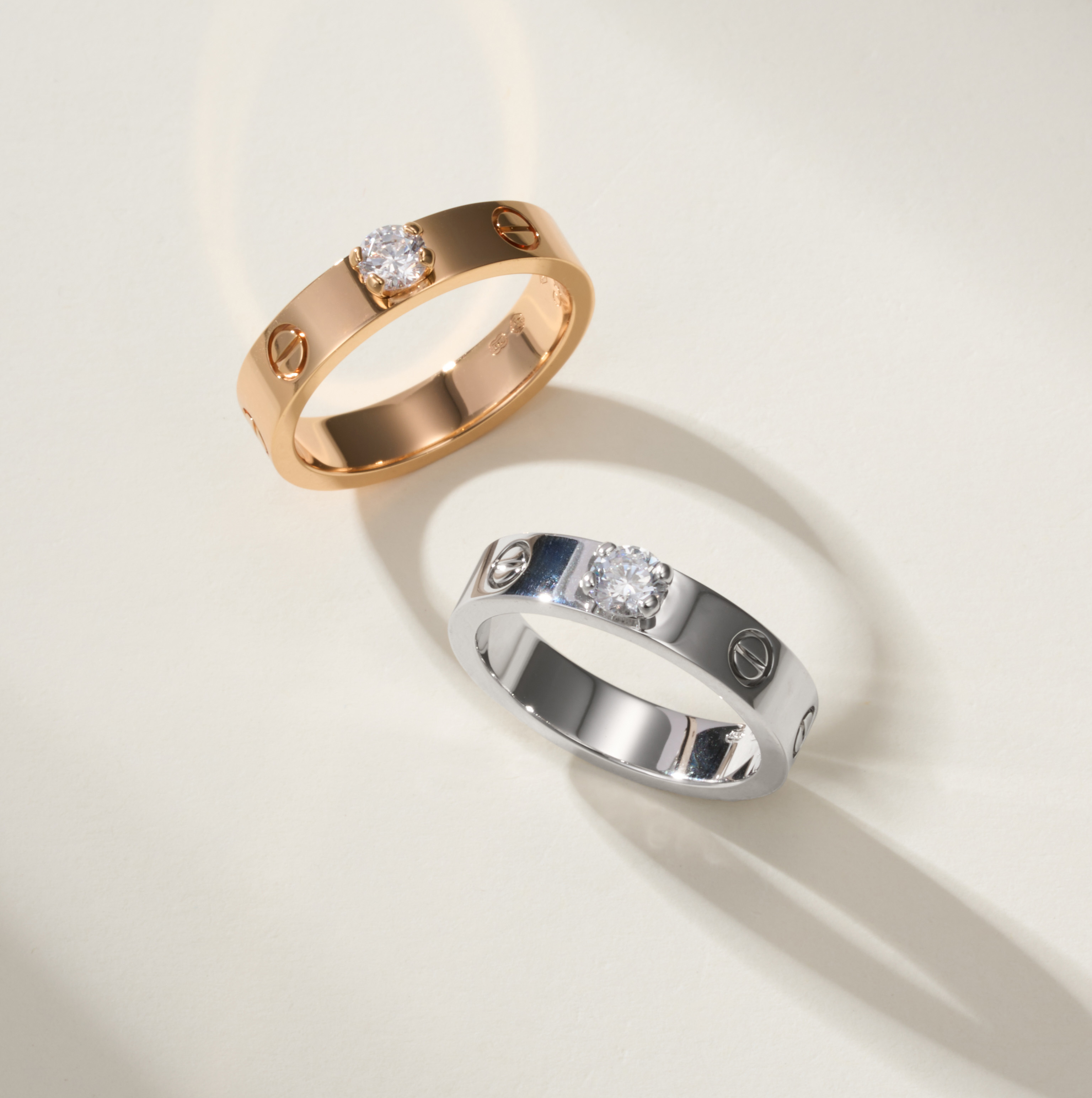 Cartier LOVE Single Diamond Ring, Brilliant Cut Diamond - SUPER-MIRROR