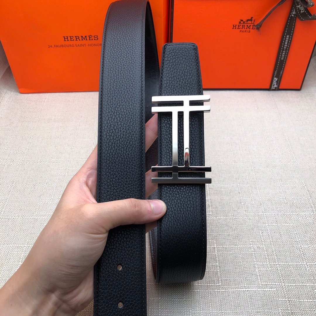Hermes H Belt Buckle Reversible Black For Women, Women Belt #15 - Image 4