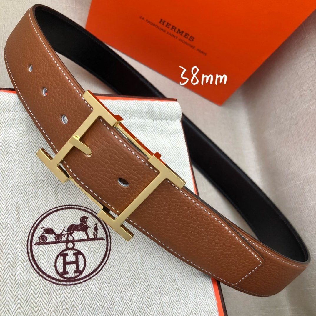 Hermes H Belt Buckle Reversible Brown For Women, Women Belt #4 - Image 8