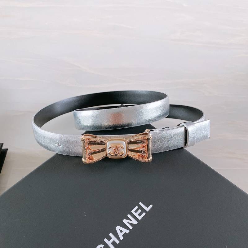 Chanel Belt With Ribbon Buckle Silver Women Belt #2