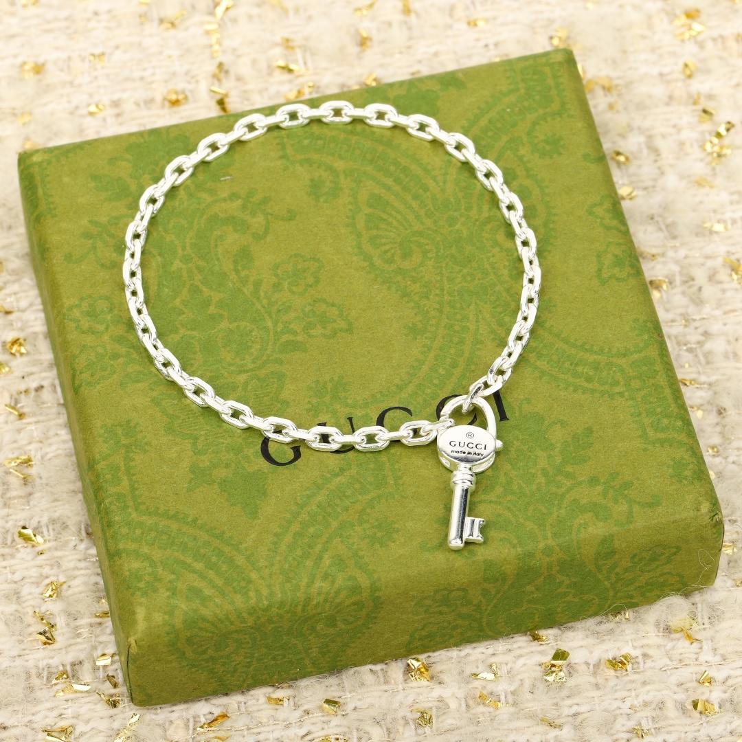 Gucci Trademark Collection Key Pendant Bracelet.