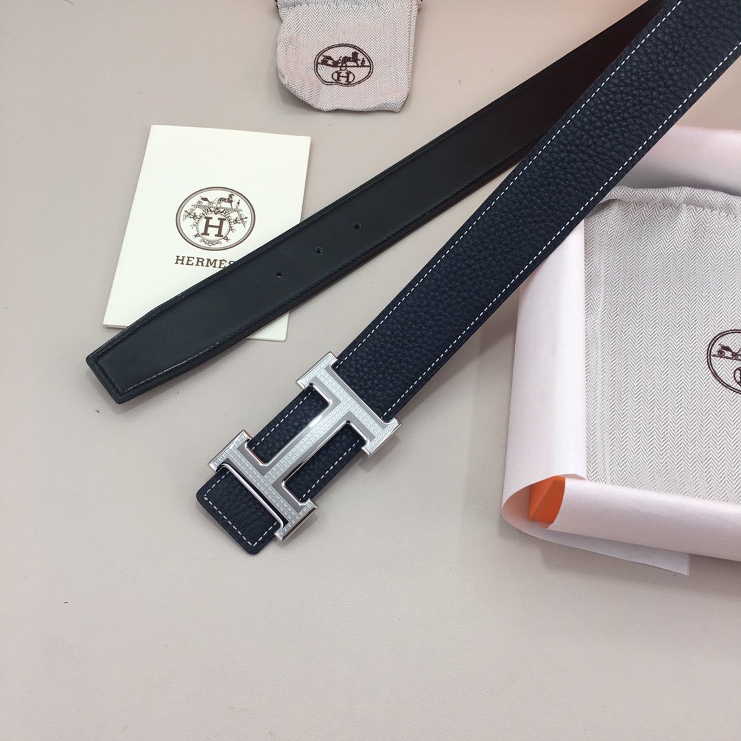 Hermes H Belt Buckle Reversible Black For Women, Women Belt #1 - Image 2