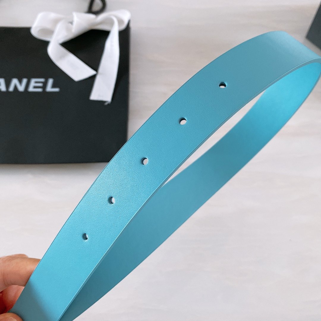 Chanel Belt With Ribbon Buckle Blue Women Belt - Image 6
