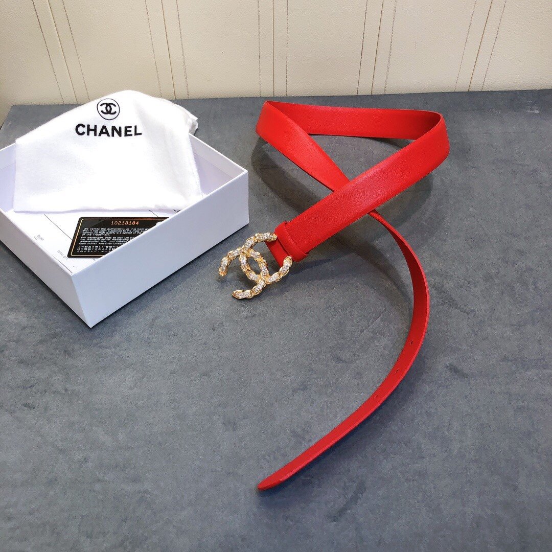 Chanel Belt With Double C Buckle Red Women Belt - Image 2