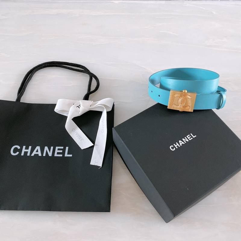 Chanel Belt With Ribbon Buckle Blue Women Belt - Image 5