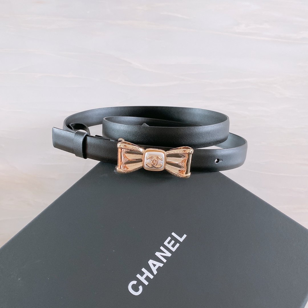 Chanel Belt With Ribbon Buckle Black Women Belt #2