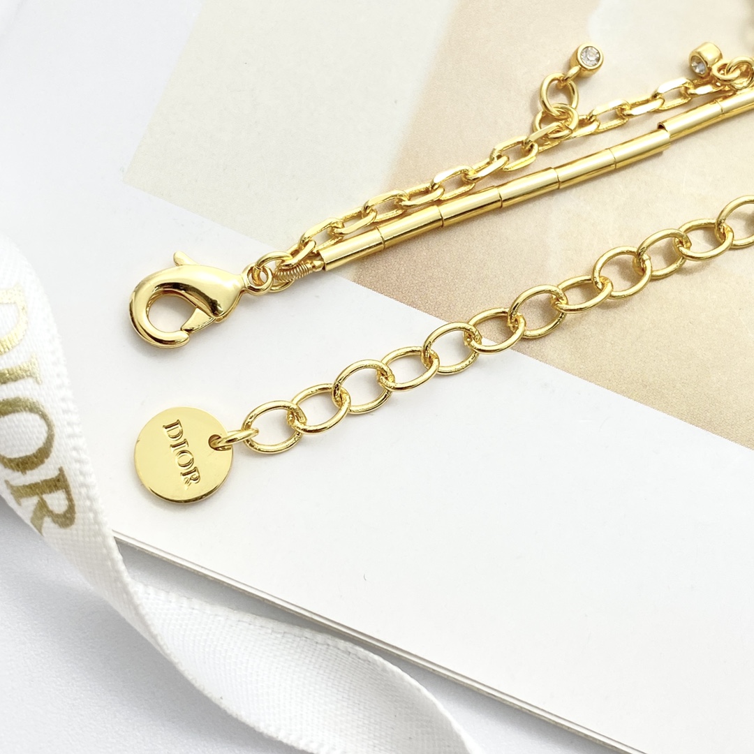 Dior Jewelry Bracelets Hollow water drop diamond pearl double layer - PONI - Image 7