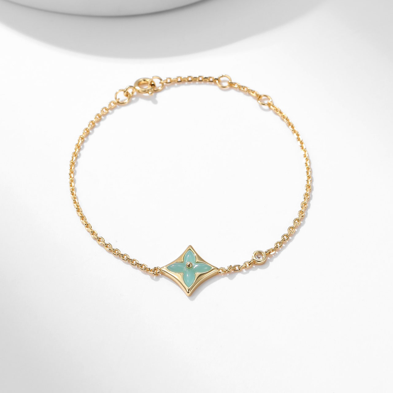 Louis Vuitton Rhombus Monogram Amazonite Bracelet - SUPER-MIRROR