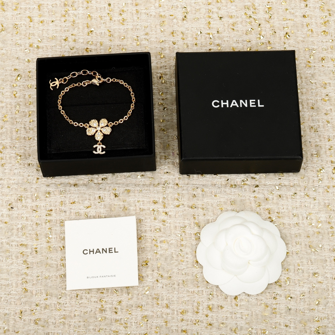 Chanel Vintage Collection Camellia Double C Bracelet