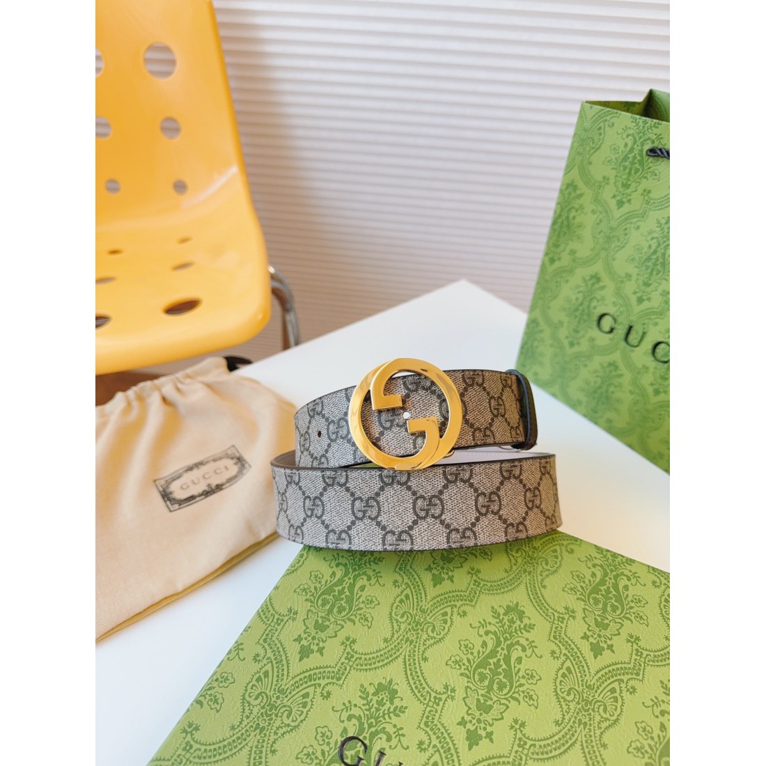 Gucci Classic Printed Cowhide Stainless Steel Belt 38MM - Ultra-Collection - Image 7
