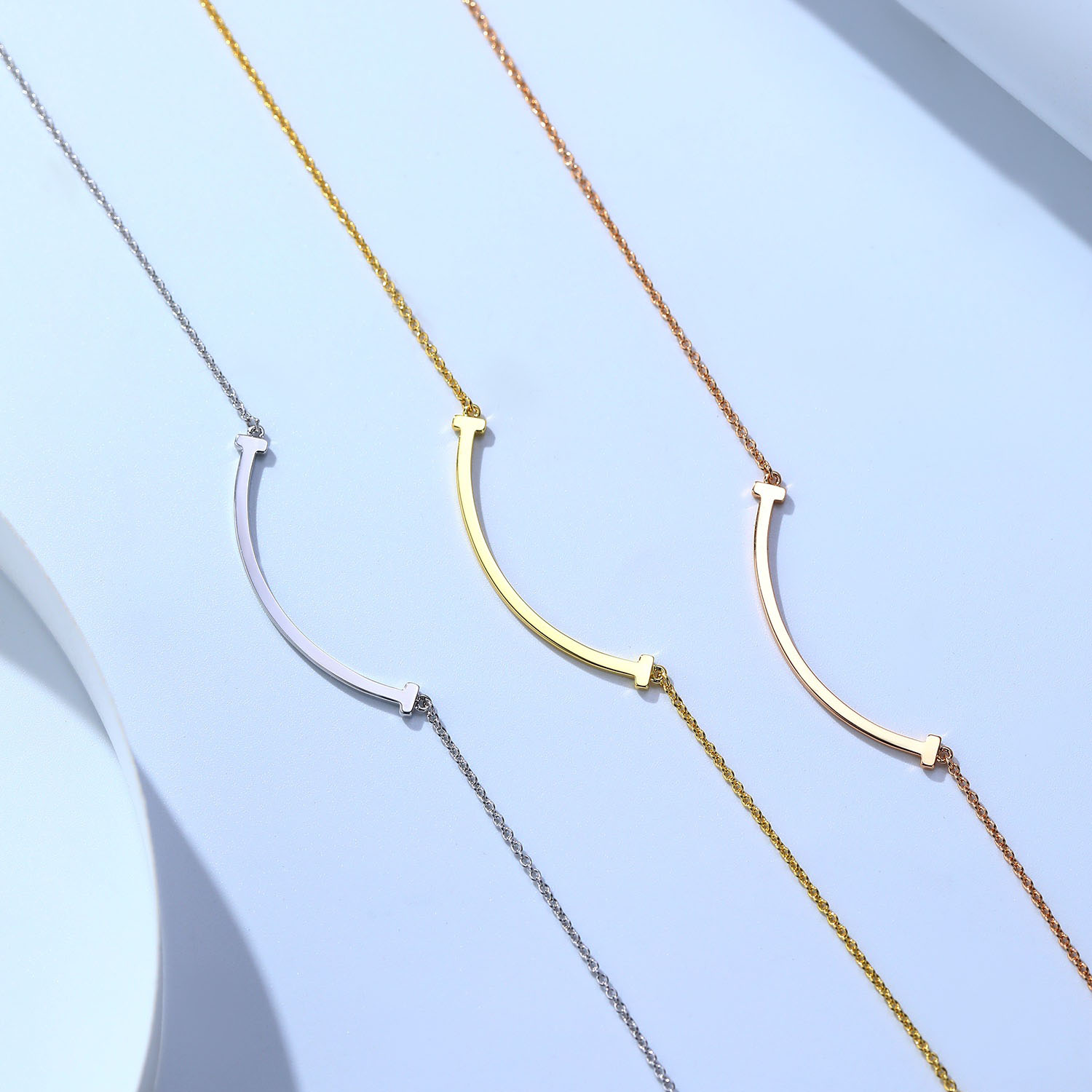 Tiffany T Smile Collection Smile Diamondless Necklace (Small Size). - SUPER-MIRROR