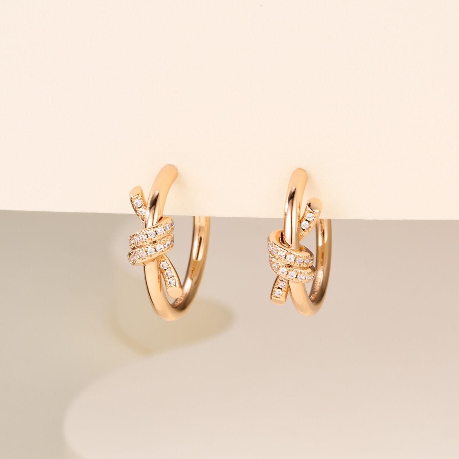 Tiffany Knot Collection Rope Diamond Earrings. - SUPER-MIRROR