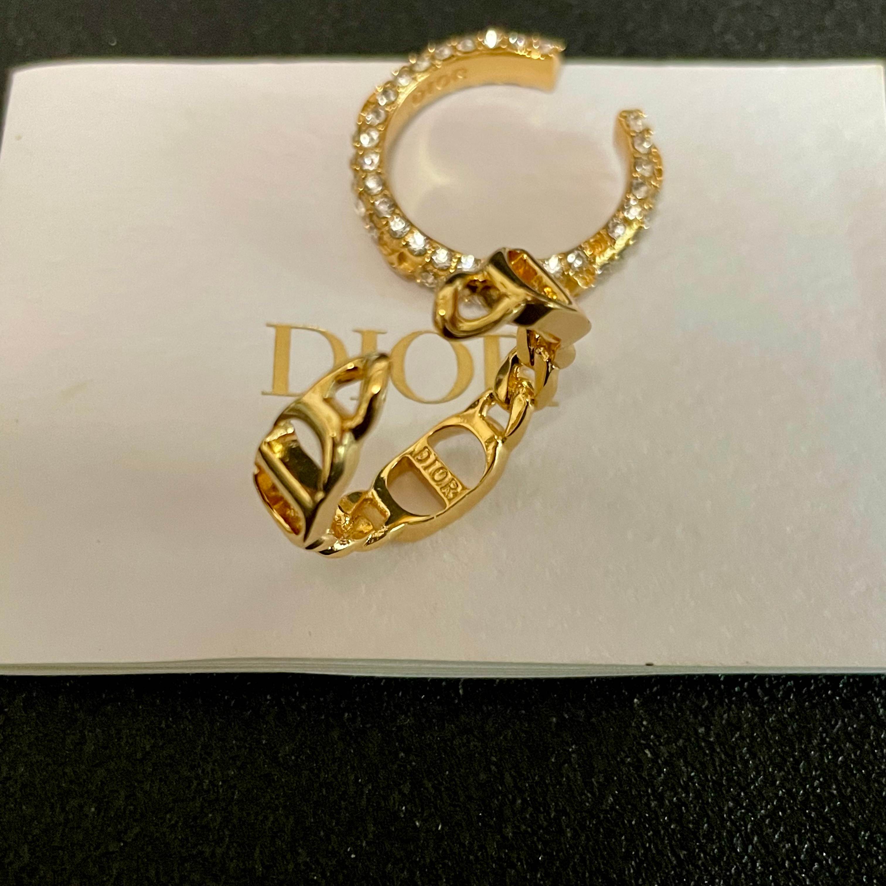 Dior Jewelry Rings CD letter full diamond suit fashion series five-pointed star shape - PONI