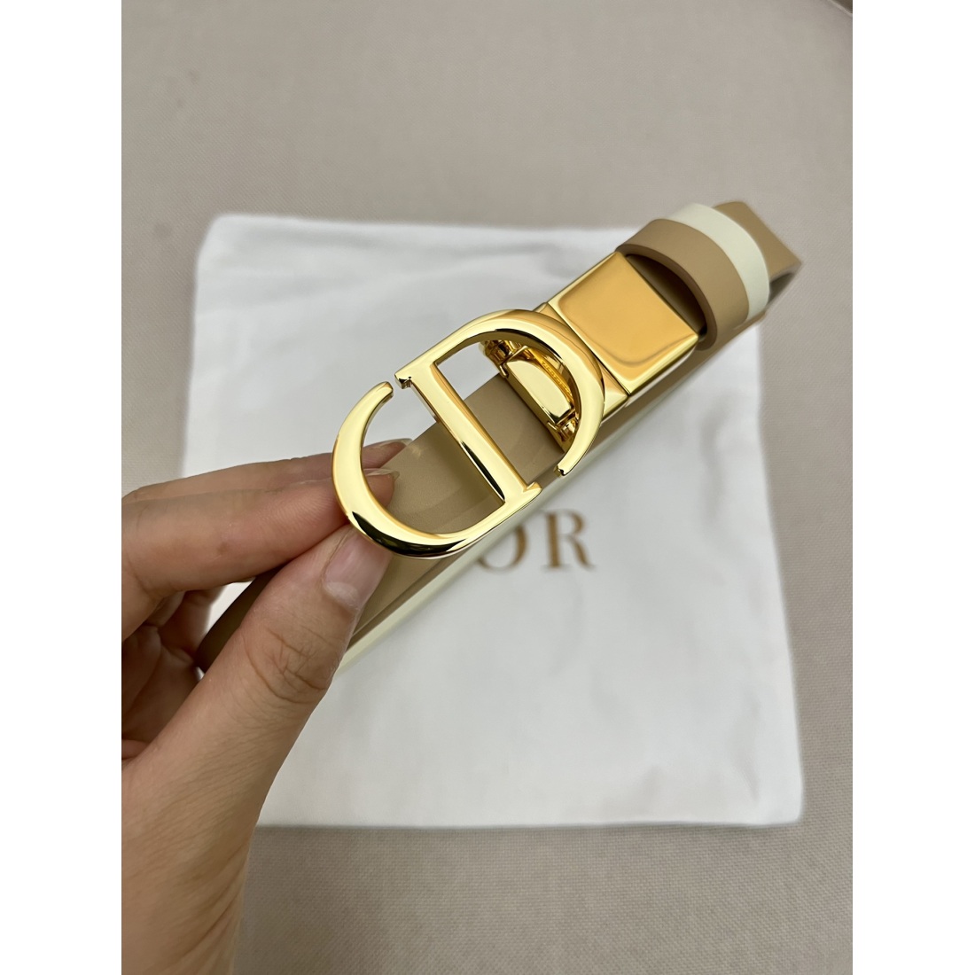 Dior flat wireless belt body/Sadle imported calf belt body metal 20MM - Ultra-Collection