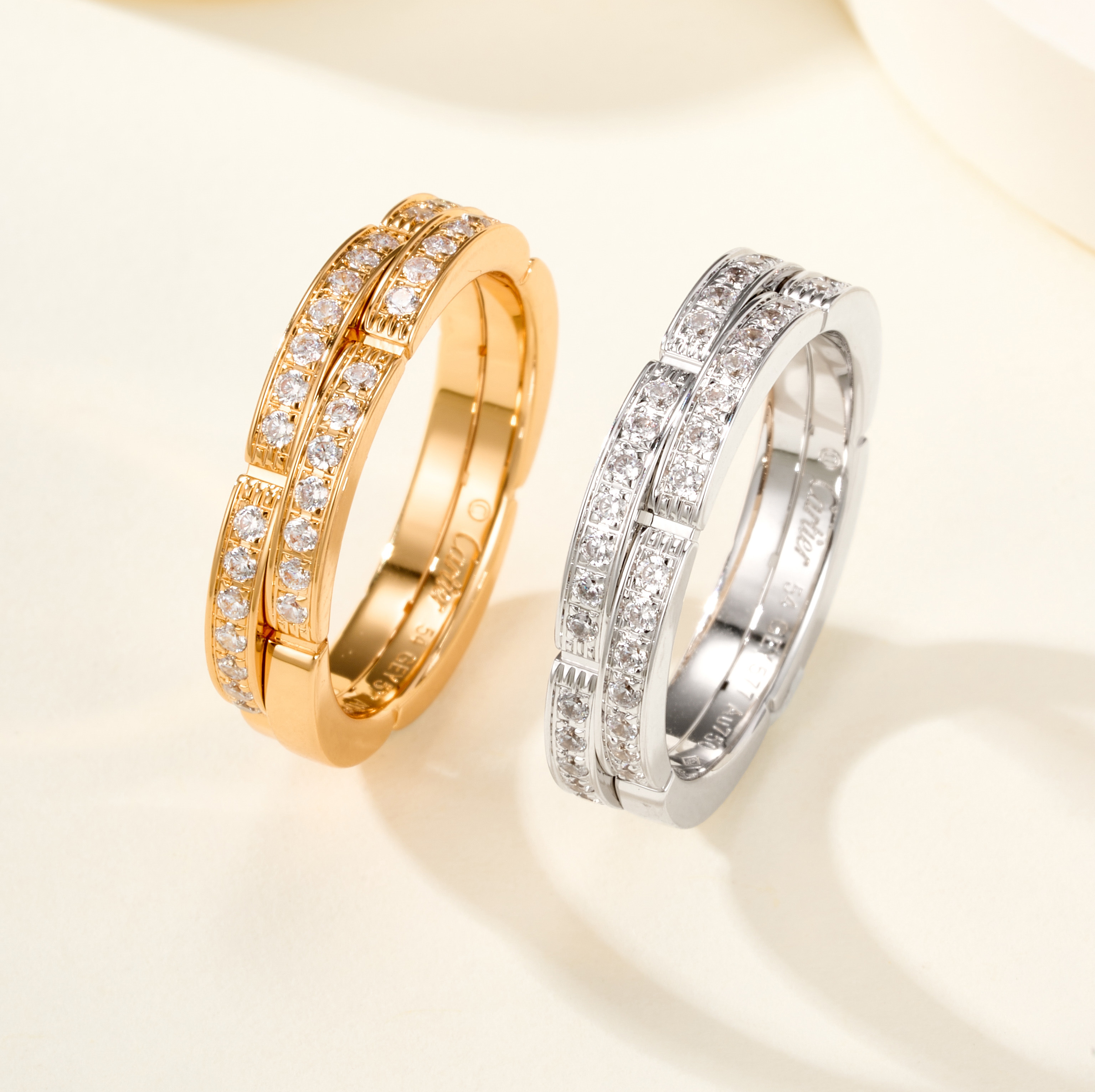Cartier MA ILLON PABTHERE Wide Diamond-Set Ring - SUPER-MIRROR