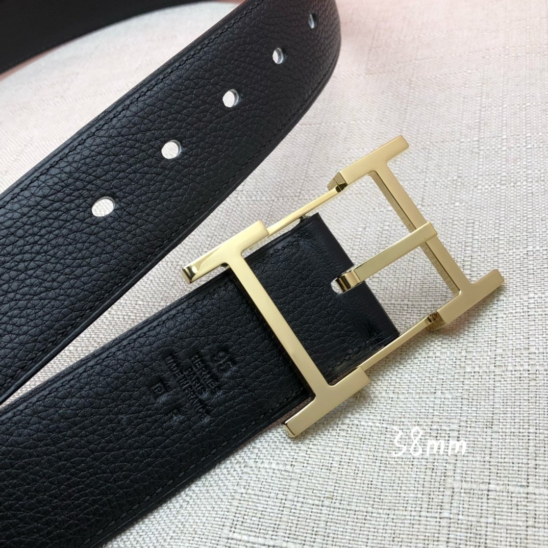 Hermes H Belt Buckle Reversible Black For Women, Women Belt #6 - Image 4