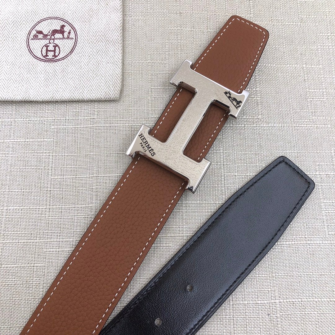Hermes H Belt Buckle Reversible Black For Women, Women Belt #9 - Image 2