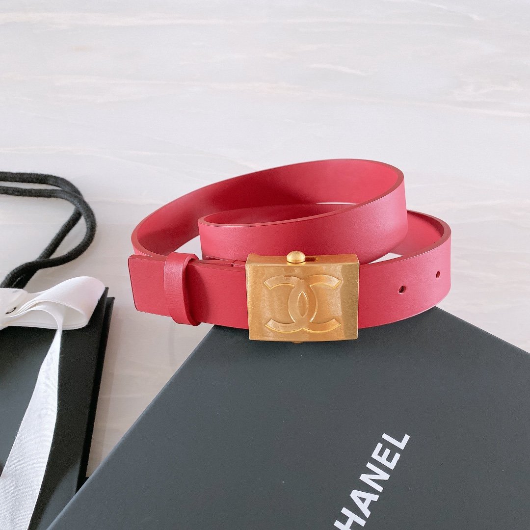 Chanel Belt With Ribbon Buckle Red Women Belt - Image 2