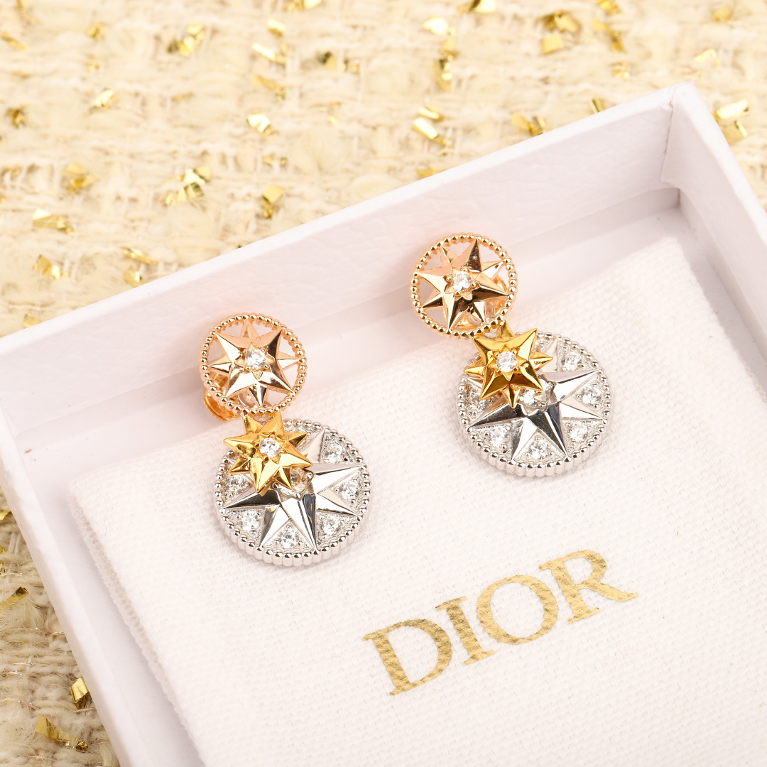 Dior Rose des Vents Collection Compass Diamond Earrings. - PONI