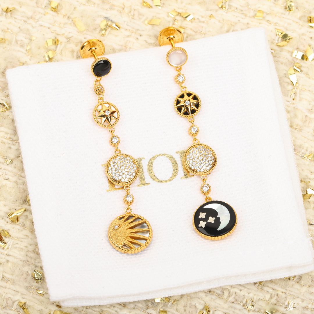 Dior Rose des Vents Collection Sun, Moon & Star Earrings. - PONI