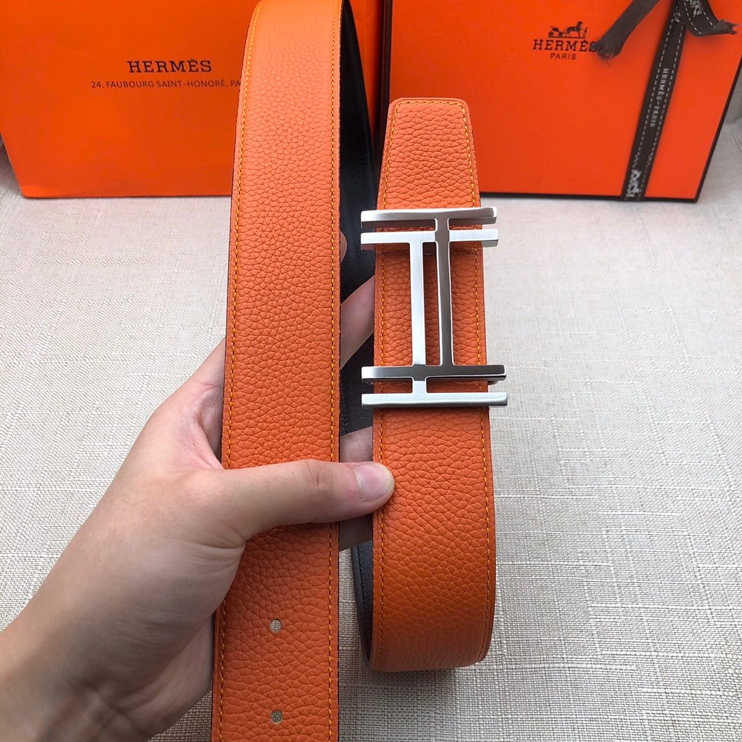 Hermes H Belt Buckle Reversible Brown For Women, Women Belt #11 - Image 4