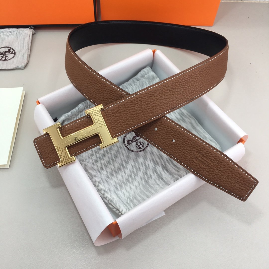 Hermes H Belt Buckle Reversible Brown For Women, Women Belt #12
