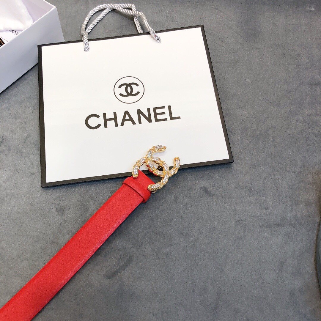 Chanel Belt With Double C Buckle Red Women Belt - Image 6