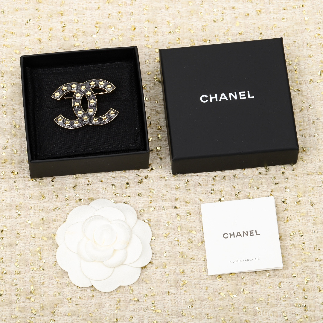 Chanel Five-Star Enamel Double C Brooches