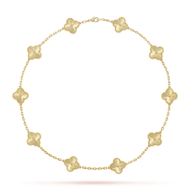 Clover Leaf Necklace,925 Silver, 18k Gold Plated,10 Motifs - PONI - Image 5
