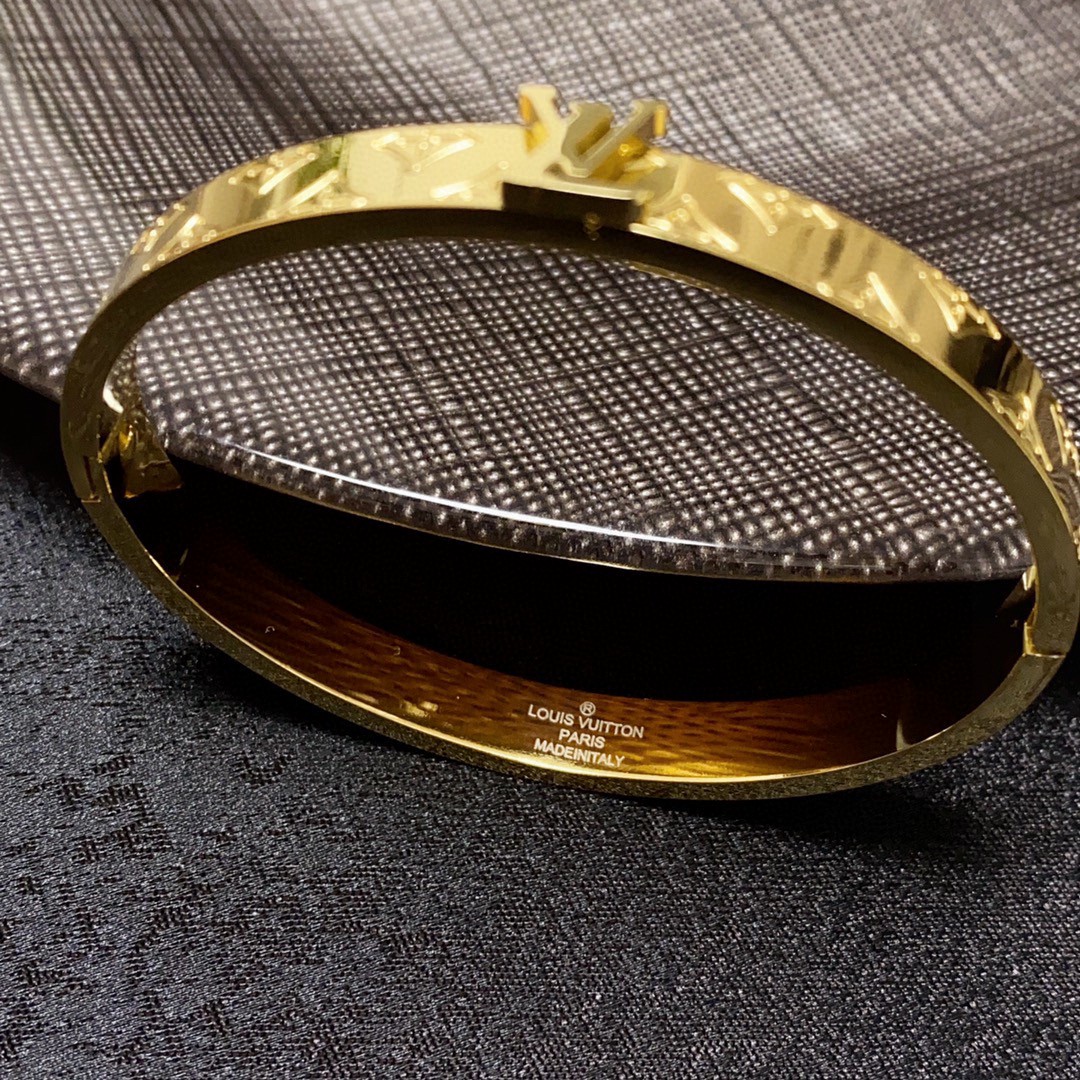 Louis Vuitton Jewelry Bangle LV letter Logo gold bracelet - PONI - Image 5
