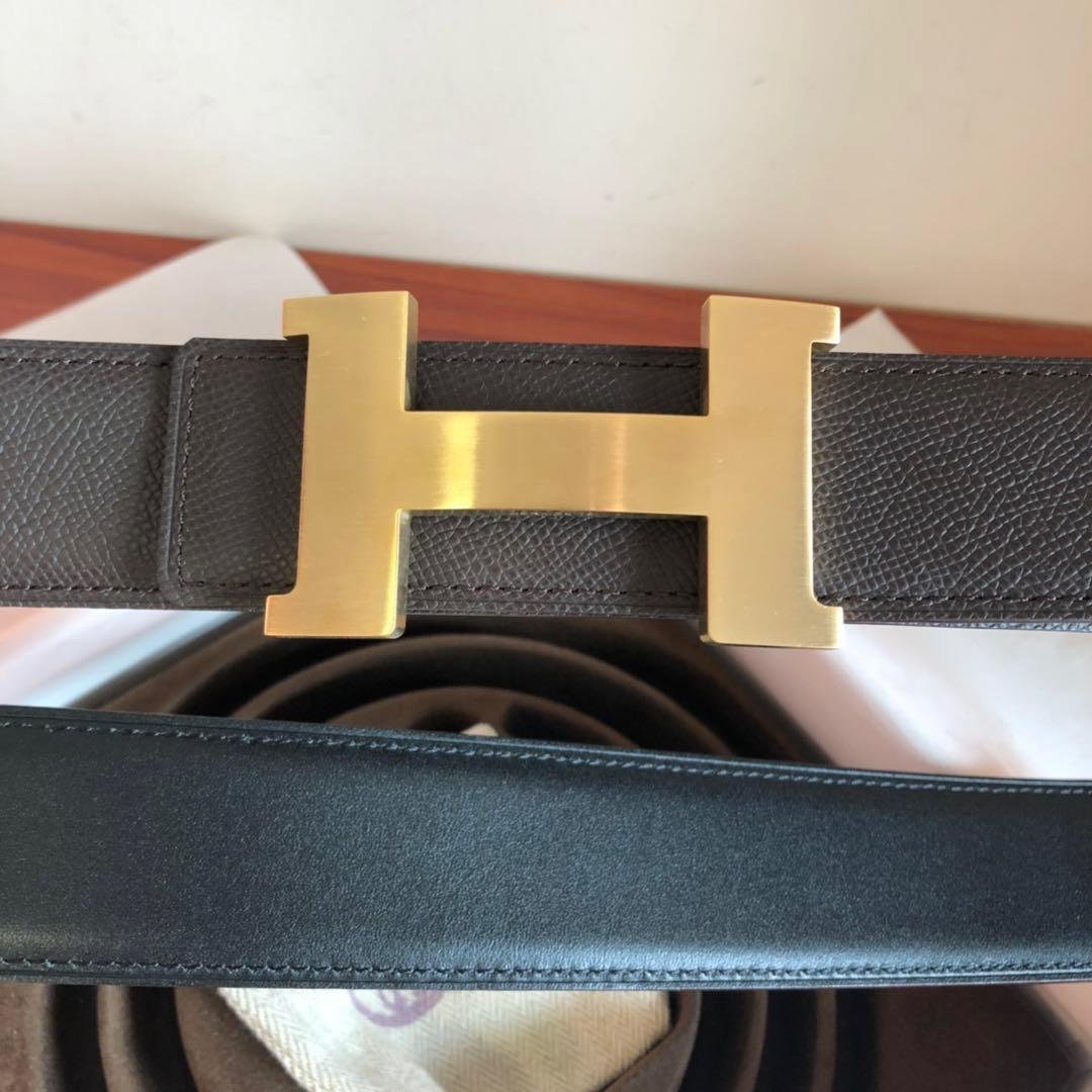 Hermes Mini Constance Guillochee Belt Buckle Reversible Grey For Women, Women Belt - Image 3