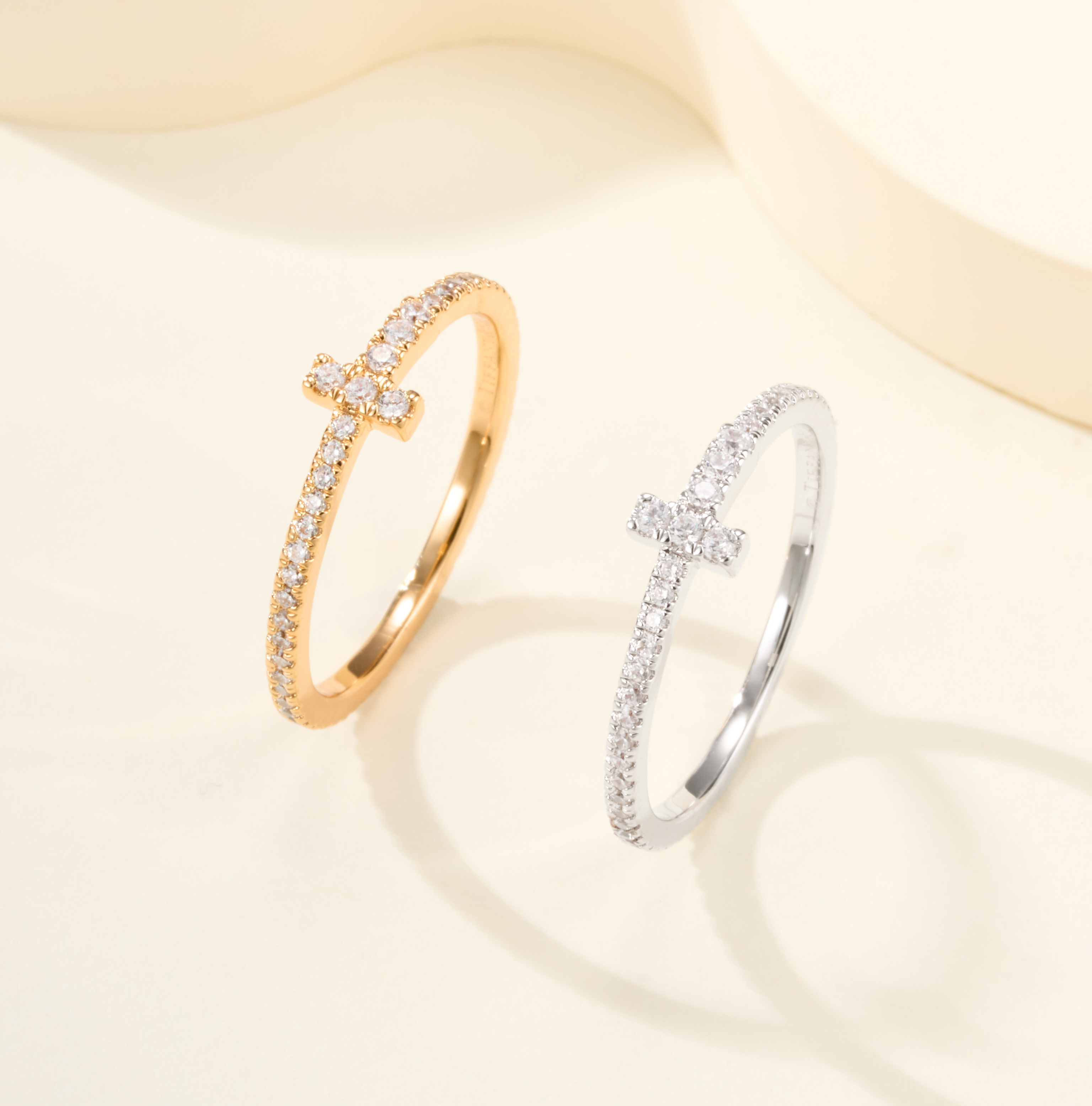 TIFFANY T Diamond Rings, V-Gold Material - SUPER-MIRROR