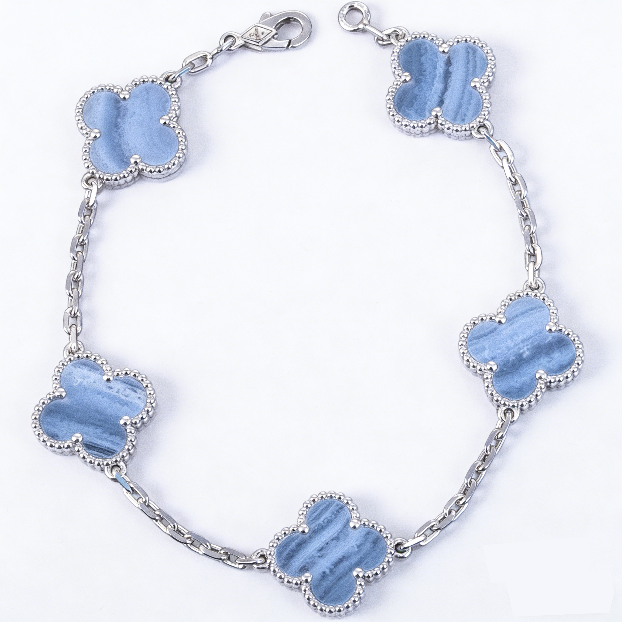 Van Cleef & Arpels Four-Leaf Clover Bracelet, crafted in 925 silver. - SUPER-MIRROR