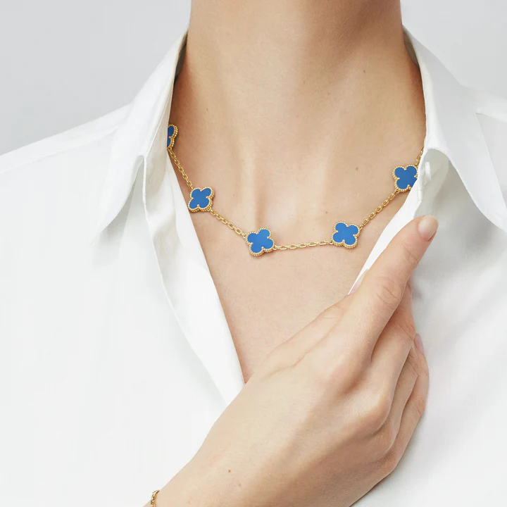 Clover Leaf Necklace,925 Silver, 18k Gold Plated,10 Motifs - PONI - Image 10
