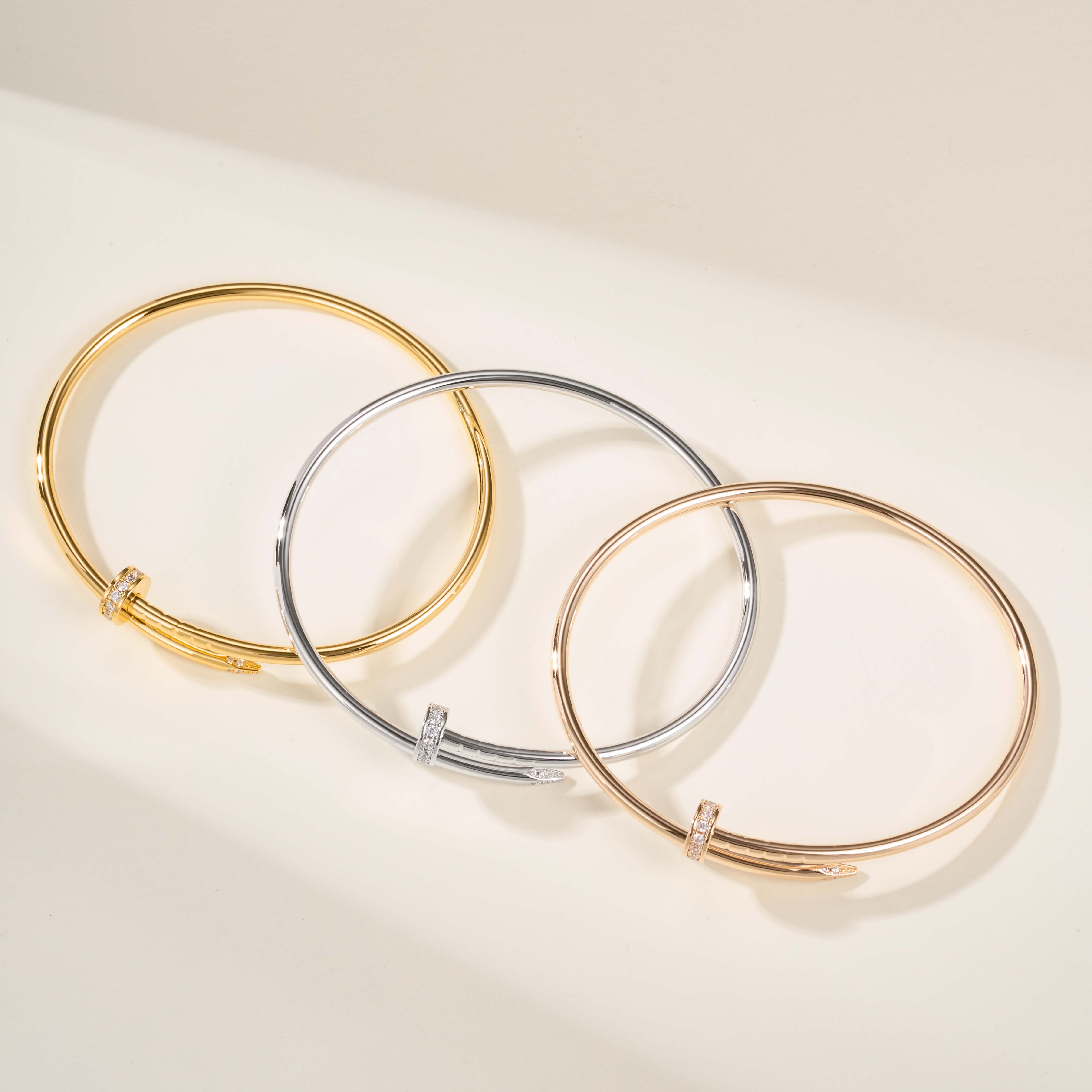 Cartier Juste un Clou Small Model Bangle with Diamond Tips - SUPER-MIRROR