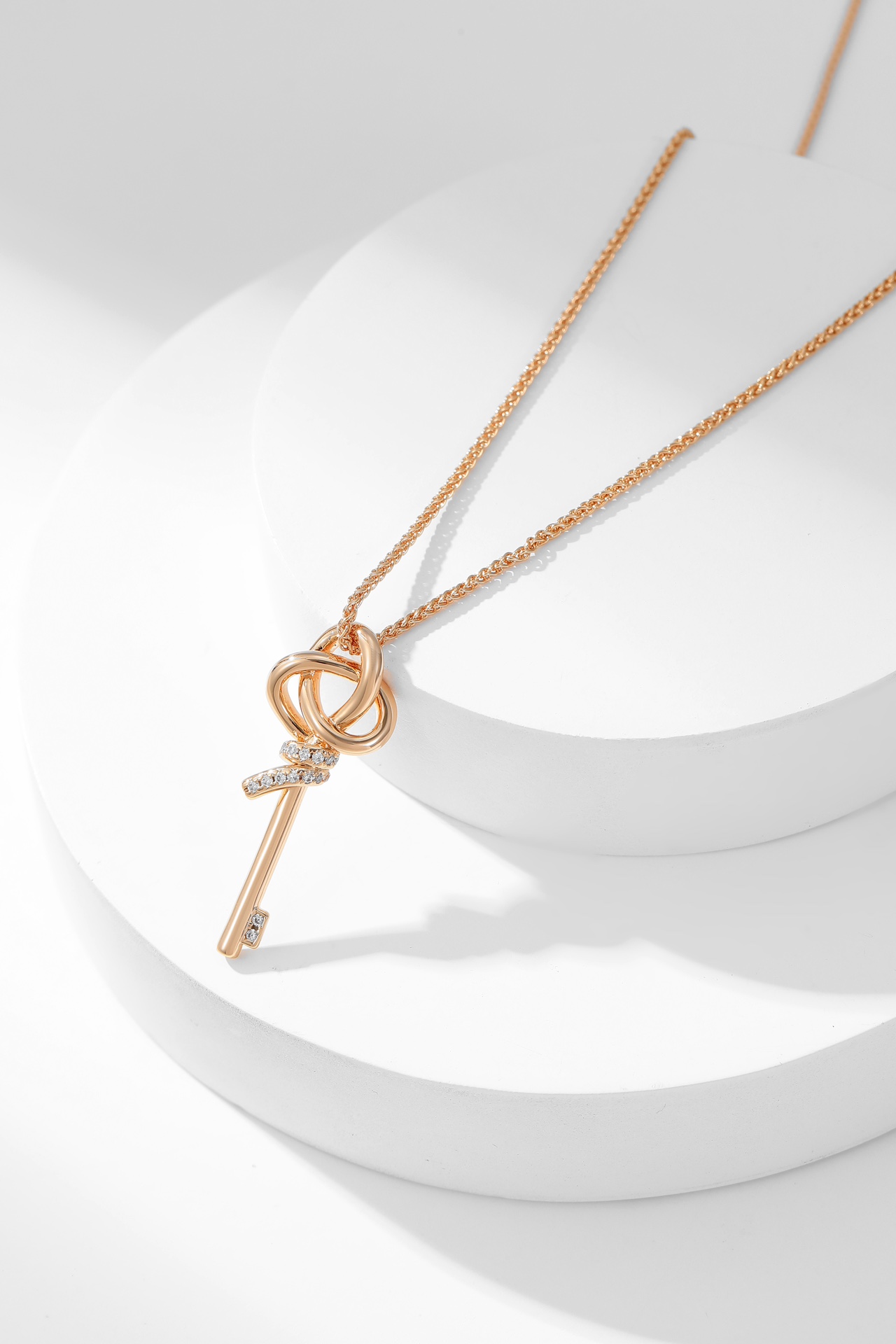Tiffany Woven Collection Diamond Key Necklace (Small Size). - PONI - Image 2