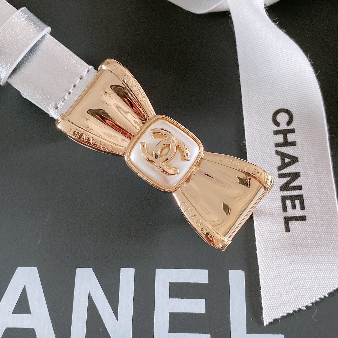 Chanel Belt With Ribbon Buckle Silver Women Belt #1 - Image 3