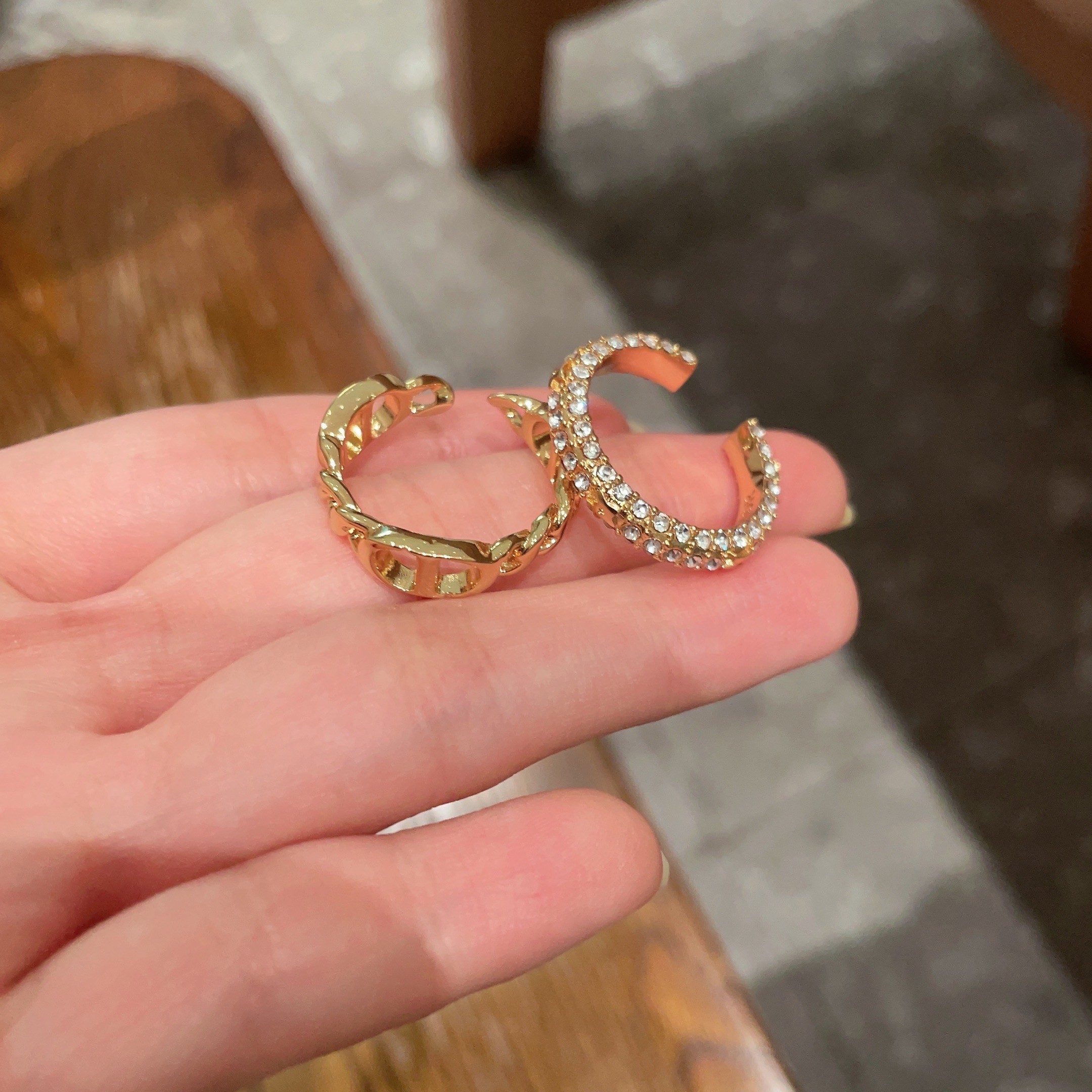 Dior Jewelry Rings CD letter full diamond suit fashion series five-pointed star shape - PONI - Image 2