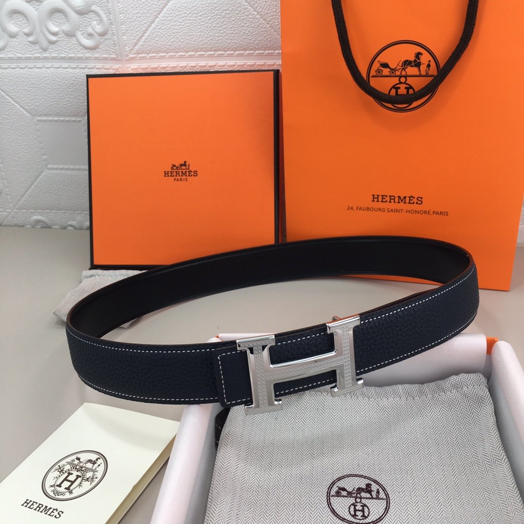 Hermes H Belt Buckle Reversible Black For Women, Women Belt #1 - Image 4