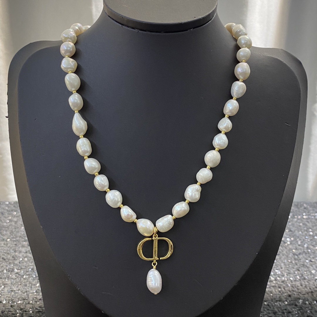 Dior Jewelry Necklace CD Natural Baroque Pearl Necklace - PONI