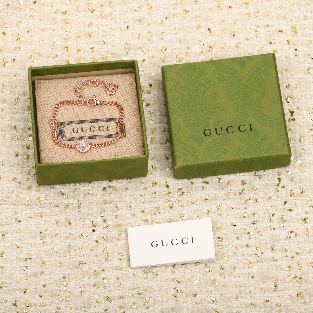 Gucci Double G Pink Diamond Bracelet