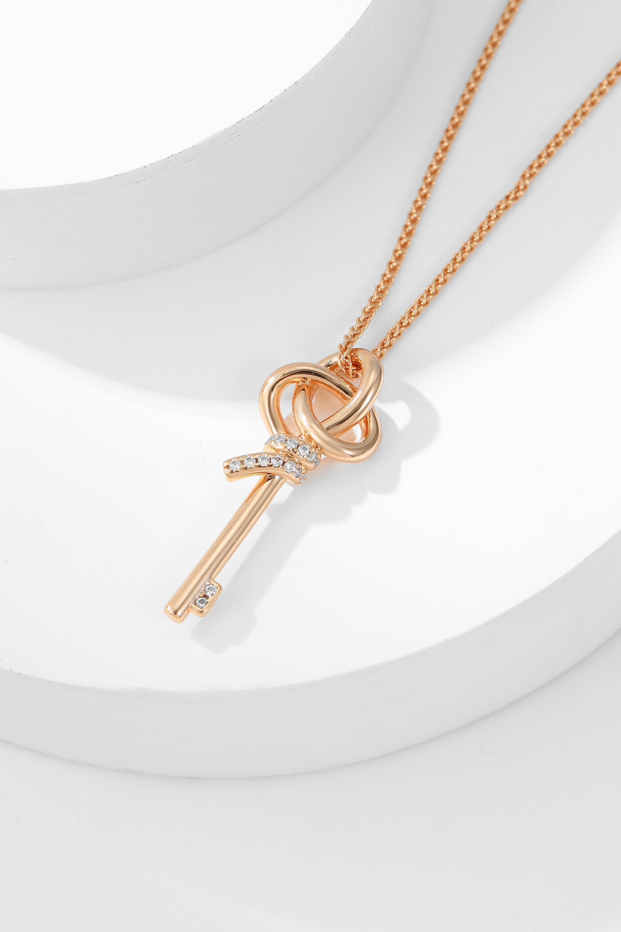 Tiffany Woven Collection Diamond Key Necklace (Small Size). - PONI - Image 3