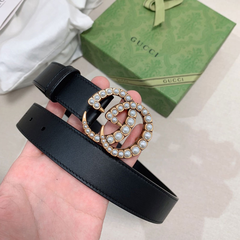 Gucci Cowhide Belt with Pearls 30MM - Ultra-Collection - Image 2