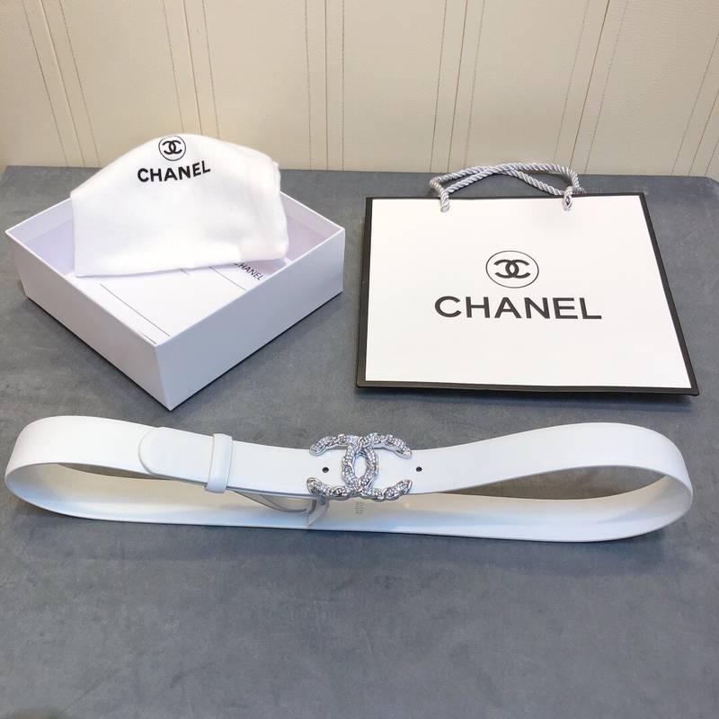 Chanel Belt With Double C Buckle White Women Belt #1 - Image 3