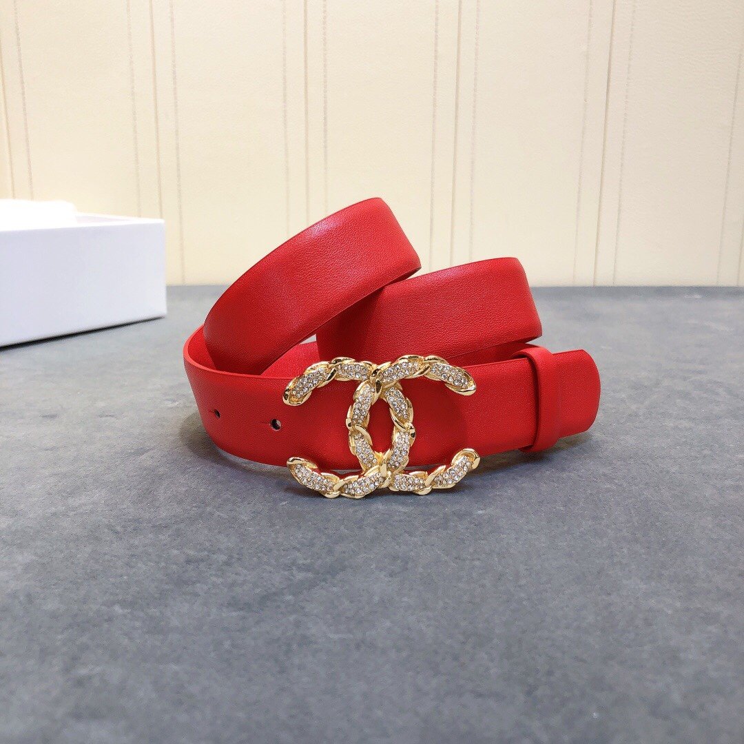 Chanel Belt With Double C Buckle Red Women Belt - Image 5