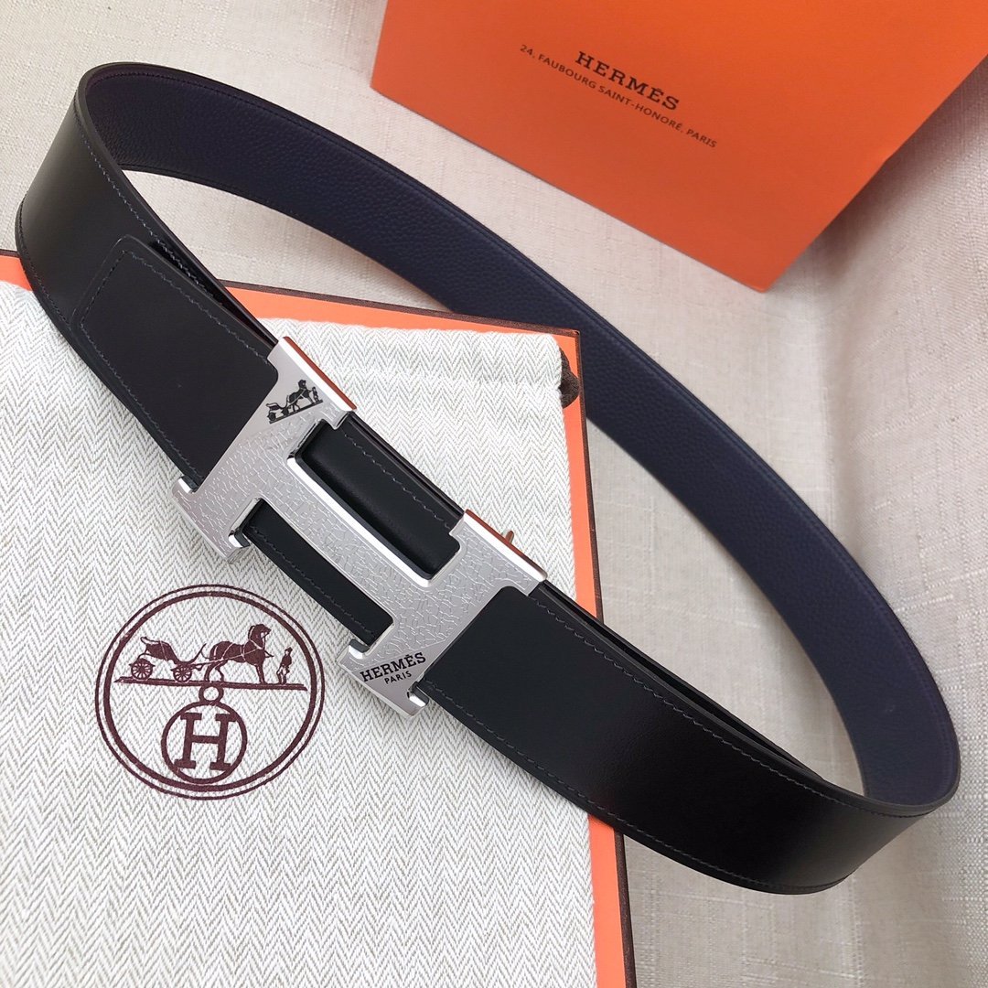 Hermes H Belt Buckle Reversible Blue For Women, Women Belt - Image 2