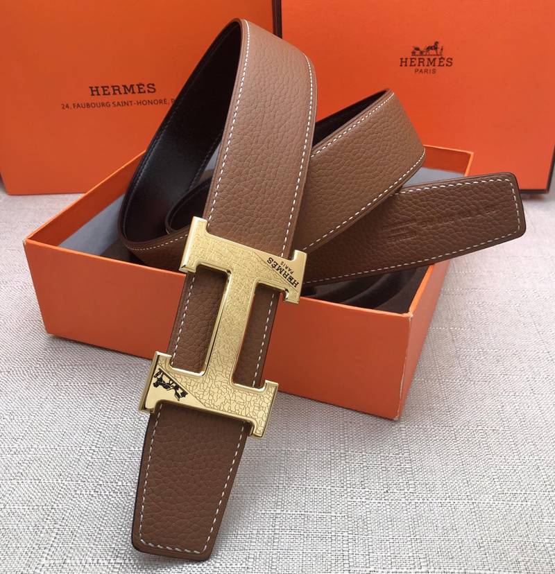 Hermes H Belt Buckle Reversible Brown For Women, Women Belt #13 - Image 3
